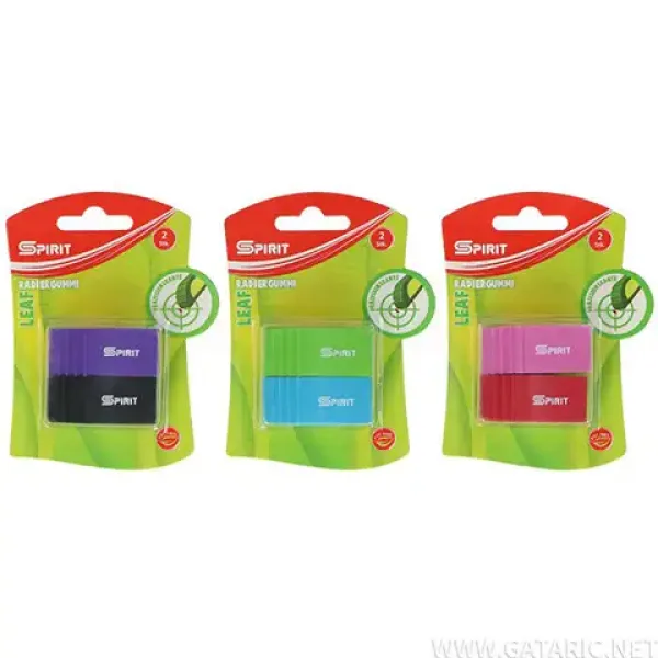 Spirit: Gomma rettangolare Leaf in diversi colori, set da 2 pezzi immagine 1