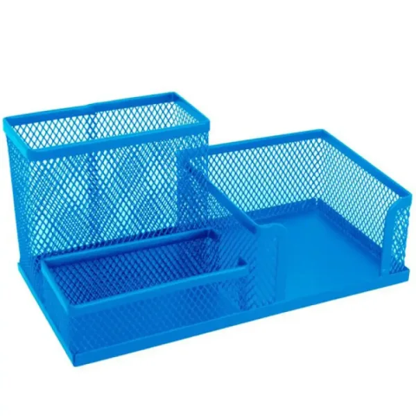 Spirit: Organizzatore da scrivania in metallo a rete di colore blu immagine 1