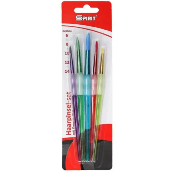 Spirit: Set di pennelli in crine di pony con manico in plastica colorata, 5 pezzi immagine 1