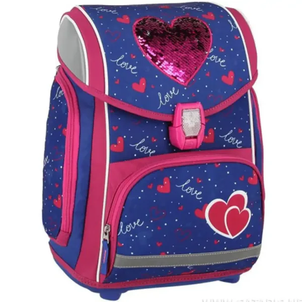 Spirit: Set di zaini scolastici Heart love 5 pezzi con accessori e luce LED immagine 2