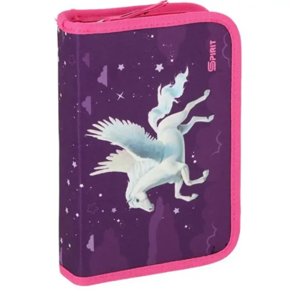Spirit: Set di zaini scolastici Pegaso viola 5 pezzi con accessori e luce LED immagine 7