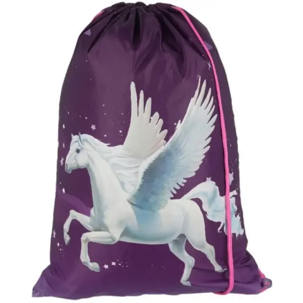 Spirit: Set di zaini scolastici Pegaso viola 5 pezzi con accessori e luce LED immagine 8