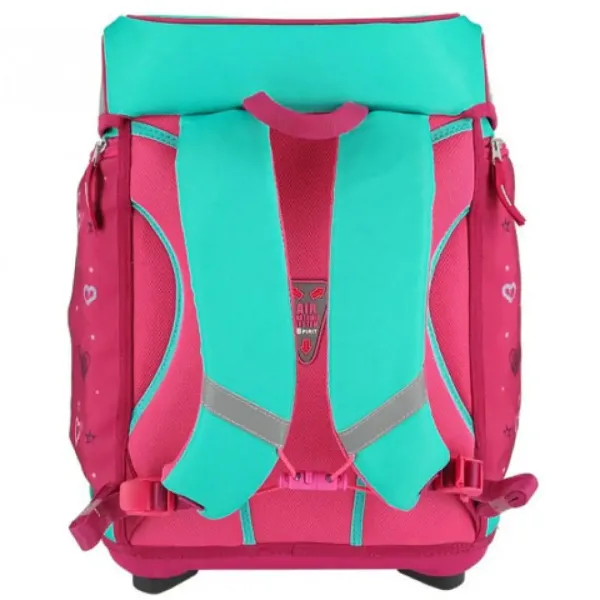 Spirit: Set zaino scolastico da 5 pezzi blu-rosa con accessori e luce LED immagine 3