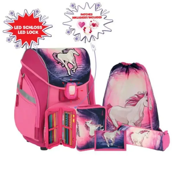 Spirit: Set zaino scolastico magico unicorno 5 pezzi con accessori e luce LED immagine 1