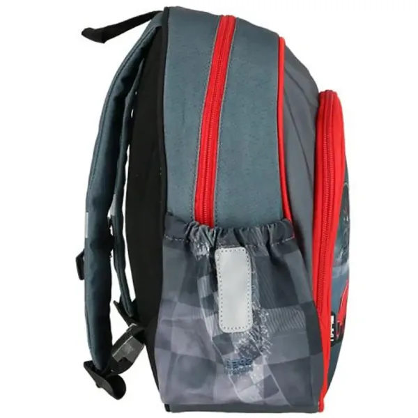 Spirit: Speed Monster zaino scolastico rosso con motivo auto da corsa, arrotondato 24x13x31cm. immagine 2