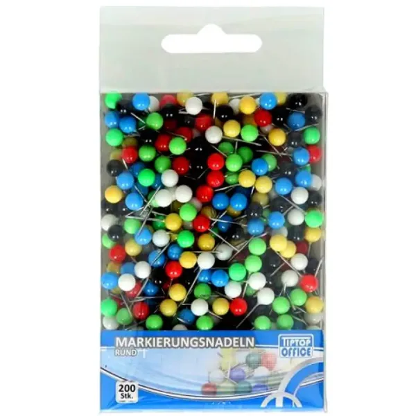 Spirit: Spilli con testa tonda in plastica colorata, 200 pezzi immagine 1