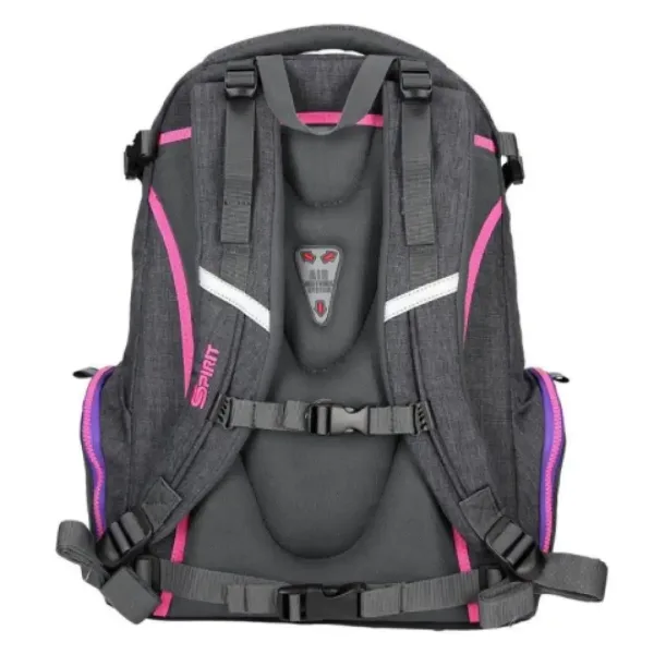 Spirit: Stinger zaino ergonomico premium grigio scuro-viola per la scuola 26x32x44cm immagine 4
