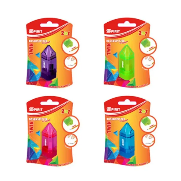 Spirit: Temperino doppio e gomma 2 in 1 in diversi colori confezione da 1 pezzo immagine 1