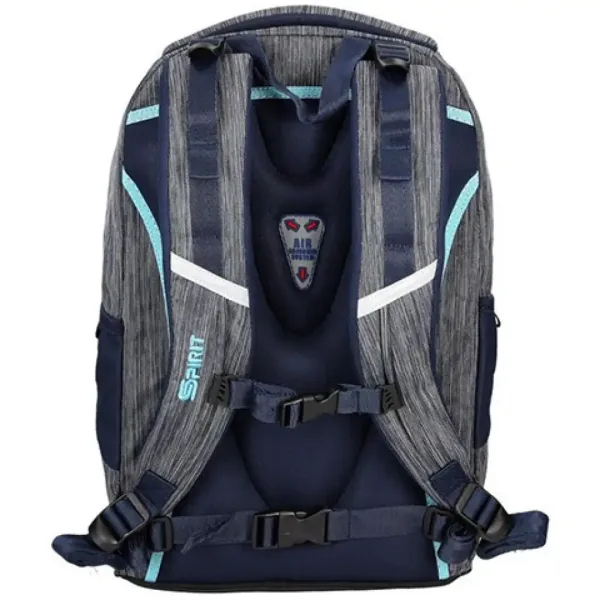 Spirit: Urban grigio-turchese zaino ergonomico per la scuola, zaino immagine 2