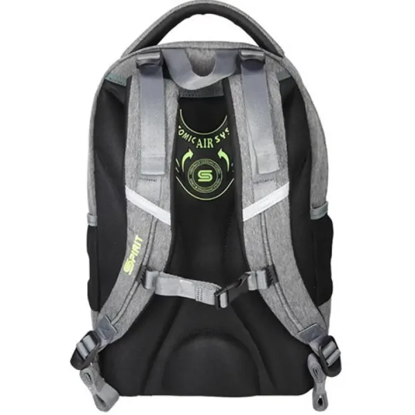 Spirit: Urban zaino ergonomico grigio-nero-giallo, zaino scolastico 46x33x22cm immagine 2