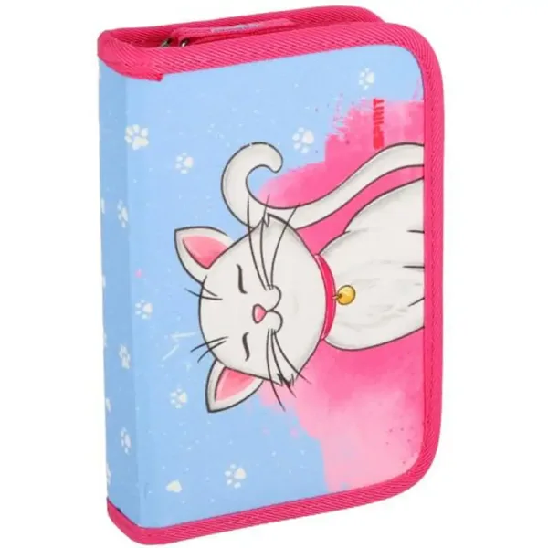 Spirit: White Cat zaino scolastico con gattino bianco, zaino set 5 pezzi 38x17x28cm immagine 5