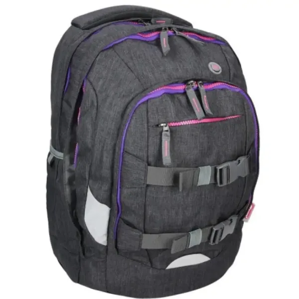 Spirit: Zaino ergonomico scolastico urbano nero-viola immagine 2