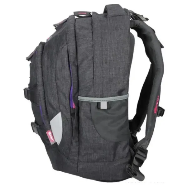 Spirit: Zaino ergonomico scolastico urbano nero-viola immagine 3