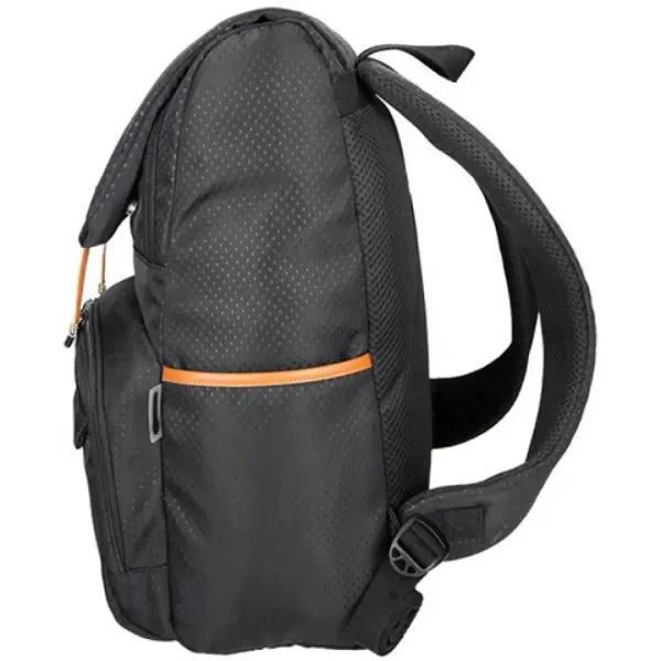 Spirit: Zaino nero con motivo e cinghie color cuoio 47x33x17cm immagine 2