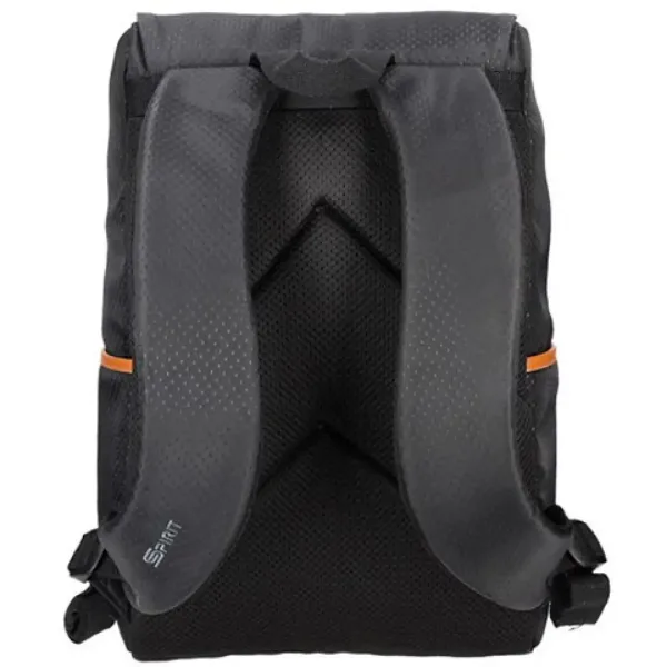 Spirit: Zaino nero con motivo e cinghie color cuoio 47x33x17cm immagine 3