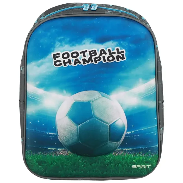 Spirit: Zaino per lasilo con motivo 3D di calcio "Football Champion" arrotondato 30x25x12cm immagine 3