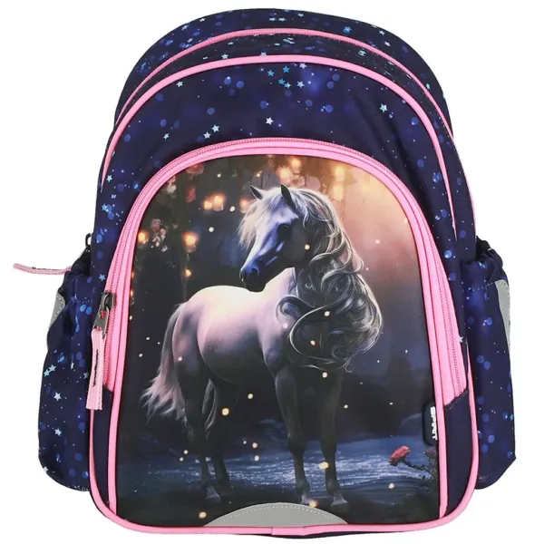 Spirit: Zaino scolastico arrotondato con fantasia cavallo bianco, 24x13x31cm. immagine 2