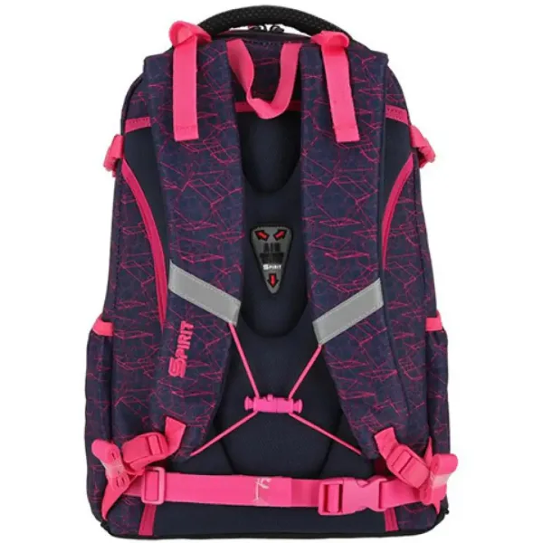 Spirit: Zaino scolastico arrotondato con motivo geometrico rosa Stringer immagine 2