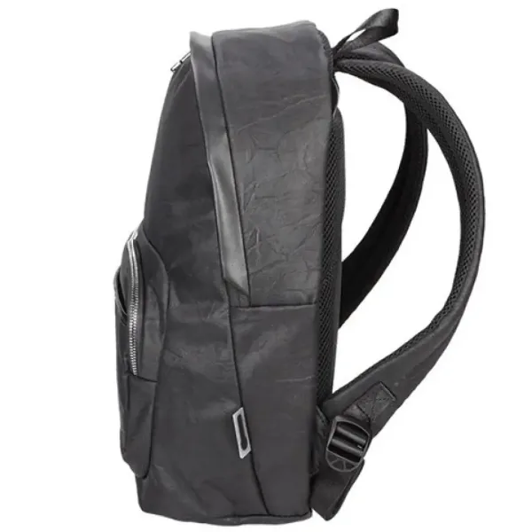 Spirit: Zaino scolastico arrotondato in ecopelle nera, 41x33x7,5 cm immagine 2