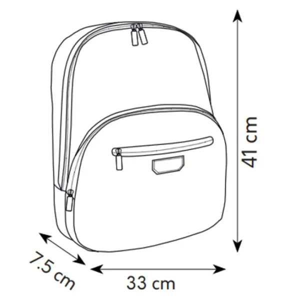 Spirit: Zaino scolastico arrotondato in ecopelle nera, 41x33x7,5 cm immagine 4