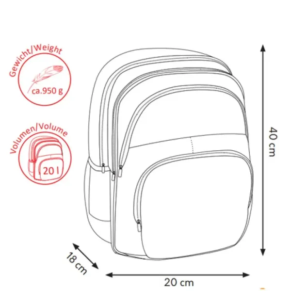 Spirit: Zaino scolastico ergonomico arrotondato verde con motivo a pantera immagine 4