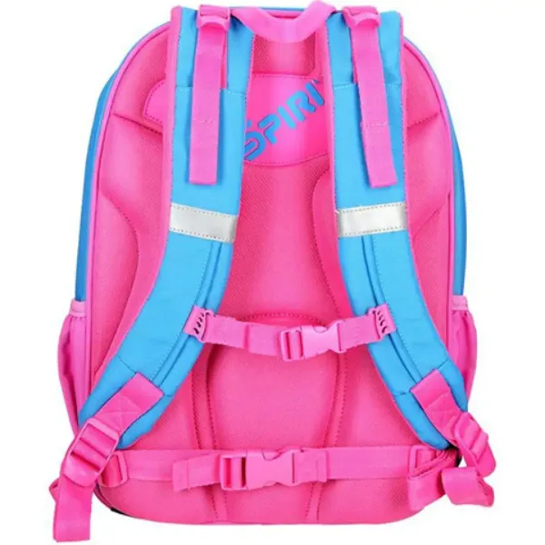 Spirit: Zaino scolastico ergonomico rosa-blu a 4 scomparti con motivo a farfalle immagine 3