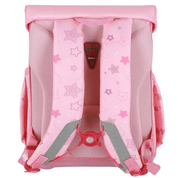 Spirit: Zaino scolastico grigio con gatto, set da 5 pezzi 38x17x28cm immagine 3