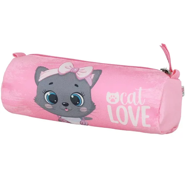 Spirit: Zaino scolastico grigio con gatto, set da 5 pezzi 38x17x28cm immagine 6