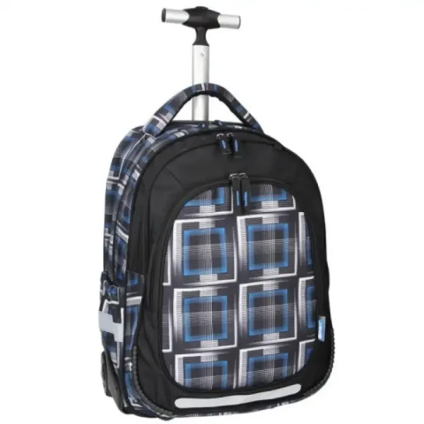 Spirit: Zaino scuola trolley nero con motivo blu immagine 2