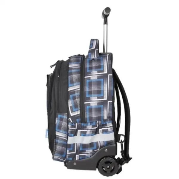 Spirit: Zaino scuola trolley nero con motivo blu immagine 3