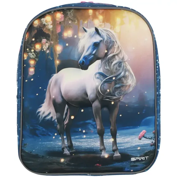 Spirit: cavallo bianco zaino per bambini con motivo 3D arrotondato 30x25x12cm immagine 3