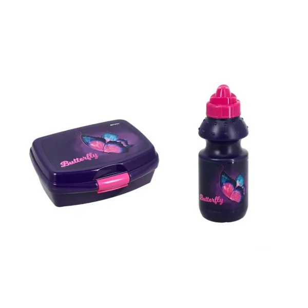 Spirit: set porta merenda e borraccia con farfalle immagine 2