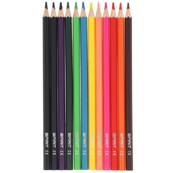 Spirit: set premium di 12 matite colorate esagonali in legno immagine 2