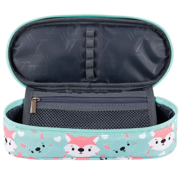 St.Right: Astuccio ovale con motivo di volpe Lovely Fox, colore turchese, 23 cm immagine 2