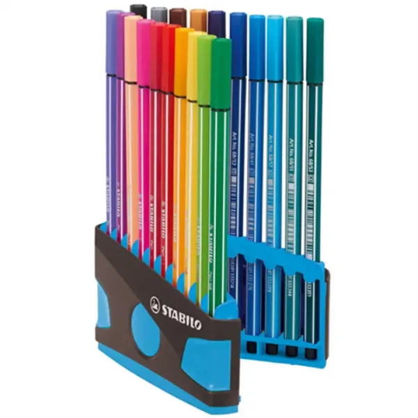 Stabilo: Pen 68 ColorParade set di 20 pennarelli in un astuccio apribile azzurro chiaro immagine 2
