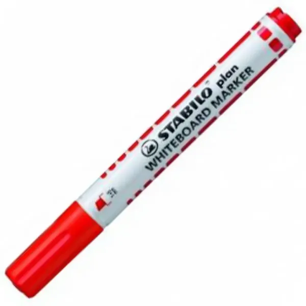 Stabilo: Pennarello per lavagna Plan WhiteBoard con punta a scalpello, colore rosso immagine 1