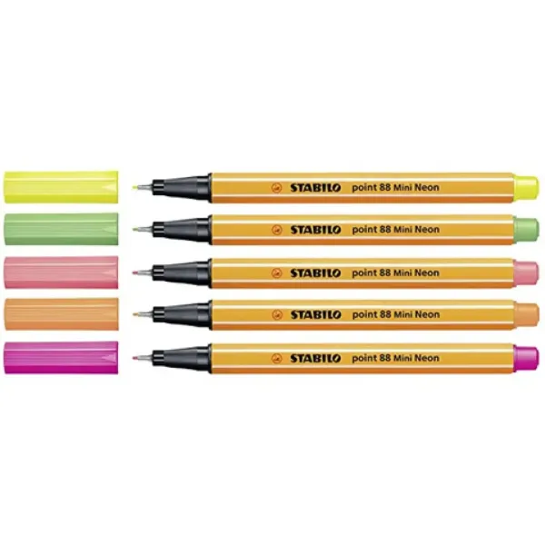 Stabilo: Point 88 Mini set di penne a punta fine neon 5 pezzi immagine 2