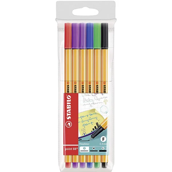 Stabilo: Point 88 set da 6 penne a punta fine di colori assortiti immagine 1