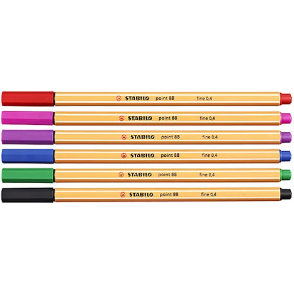 Stabilo: Point 88 set da 6 penne a punta fine di colori assortiti immagine 2