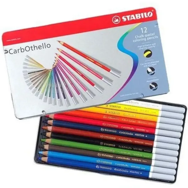 Stabilo: Set di 12 matite colorate CarbOthello in scatola di metallo immagine 2