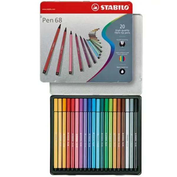 Stabilo: Set di pennarelli Pen 68 in scatola di metallo da 20 pezzi immagine 2