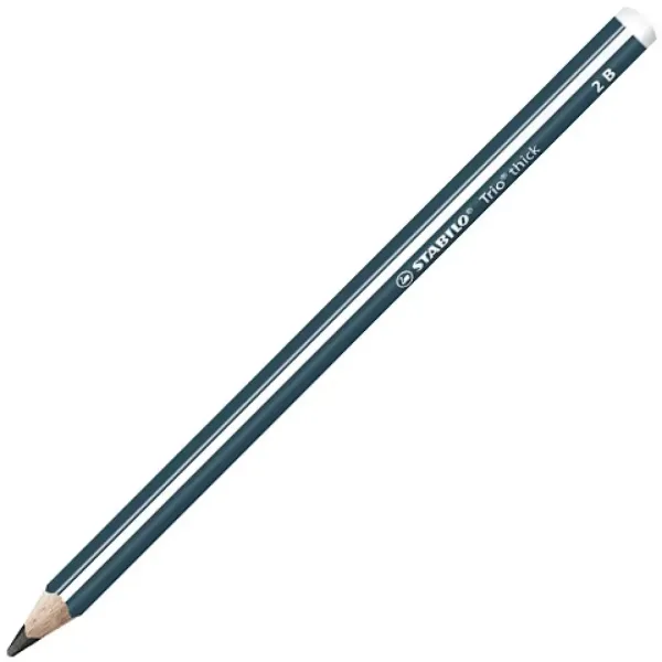 Stabilo: Trio Thick matita grafite triangolare colore verde oliva 2B immagine 1
