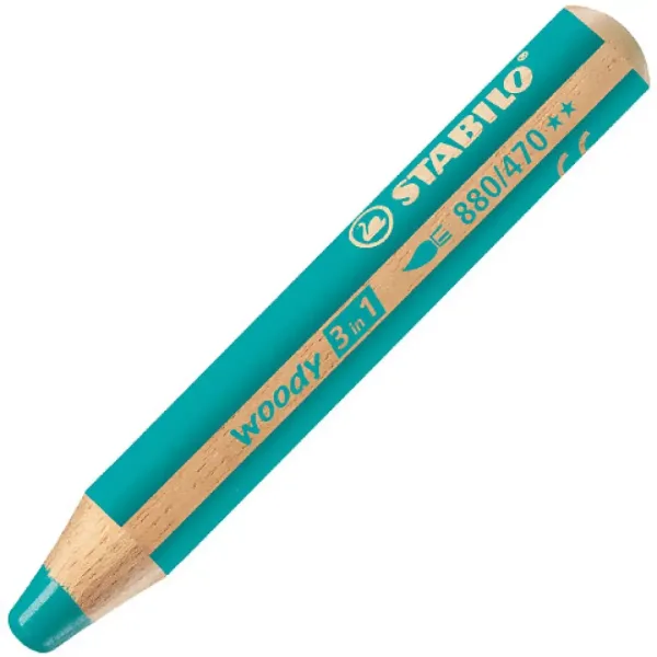 Stabilo Woody 3in1 matita colorata in turchese immagine 1
