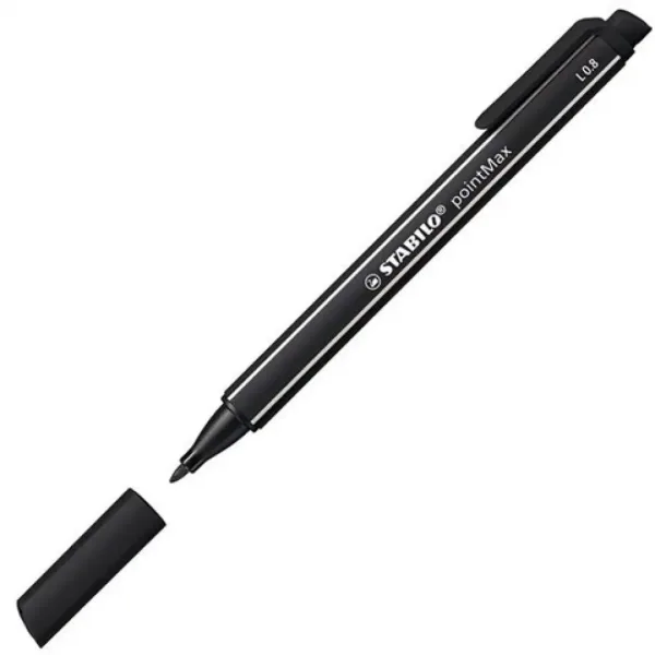 Stabilo: pointMax penna a punta in fibra colore nero 0,8mm immagine 2