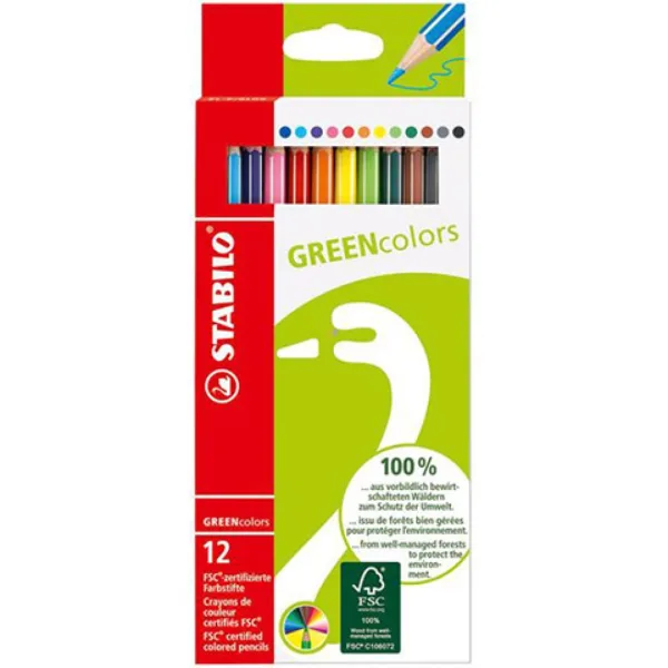 Stabilo: set di 12 matite colorate FSC GREENcolors immagine 1