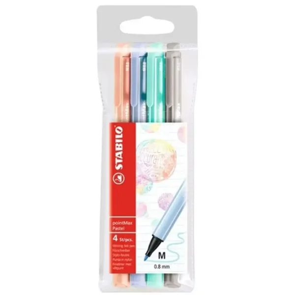 Stabilo: set di penne pointMax con colori pastello 4 pezzi M 0,8mm immagine 1