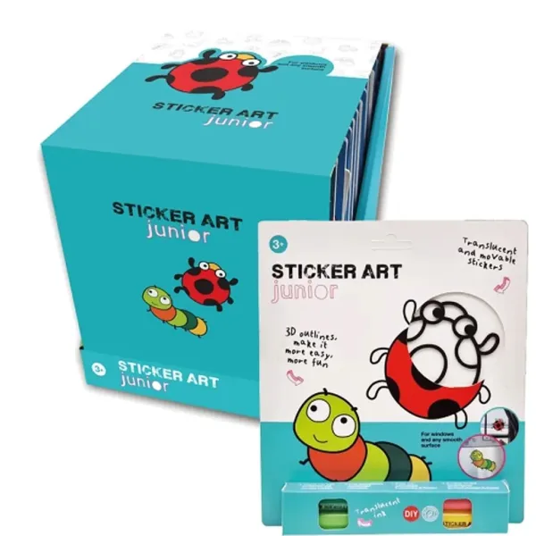 Sticker Art: Set di adesivi colorabili coccinella e bruco - Comansi immagine 1