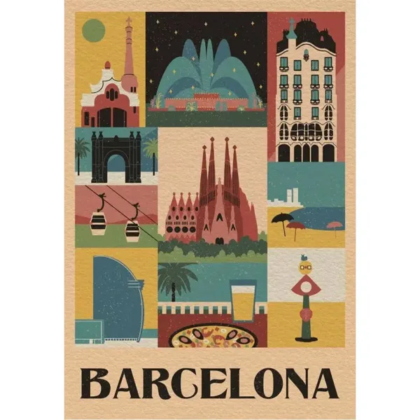 Stile nella città Barcellona puzzle da 1000 pezzi - Clementoni immagine 2