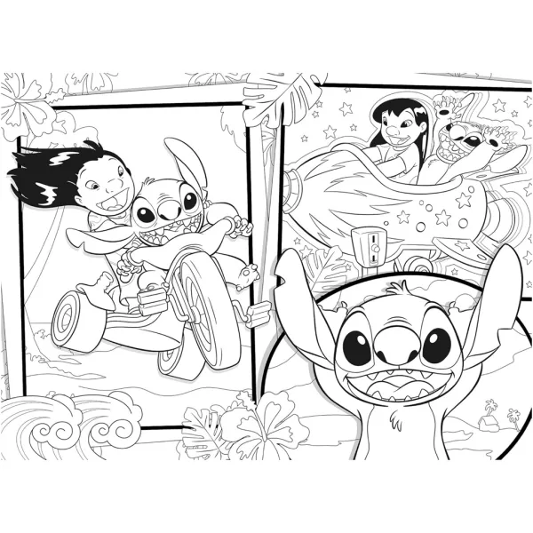 Stitch 2 in 1 puzzle ecologico da 60 pezzi e libro da colorare 70x50 cm - Lisciani immagine 3