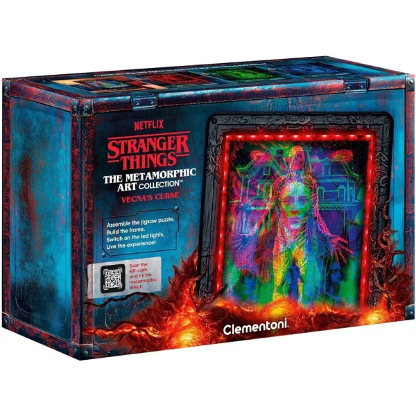 Stranger Things – Puzzle da 520 pezzi La maledizione di Vecna con cornice e illuminazione LED RGB – Clementoni immagine 1